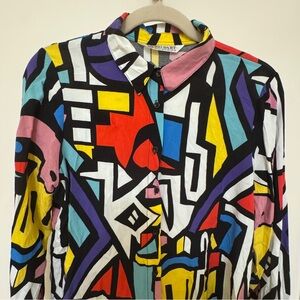 Big Dart Multicolor Geometric Shirt size UK 14 , US 10